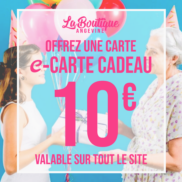 Angers - Carte cadeau La Boutique Angevine - Offrez l'Anjou - Anniversaire Noël Saint Valentin - Bon d'achat 10€