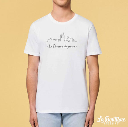 T-shirt Homme - "La Douceur Angevine" Blanc - La Boutique Angevine